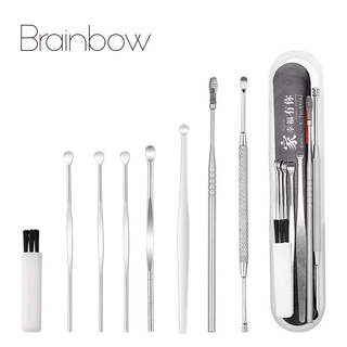 สินค้า Brainbow ไม้แคะหูสีรุ้งสแตนเลส 6 ชิ้น / 8 ชิ้นพีวีซีสําหรับทําความสะอาดหูดูแลสุขภาพ