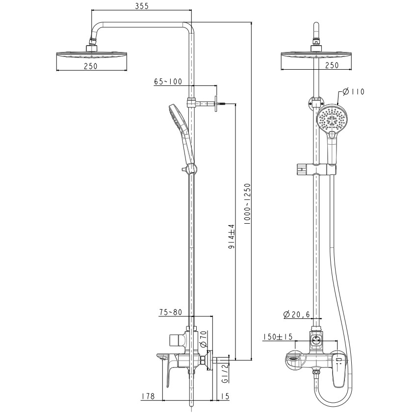 01-06-american-standard-a-6110-978-909wk-ก๊อกผสมพร้อมชุดเรนชาวเวอร์-รุ่น-signature