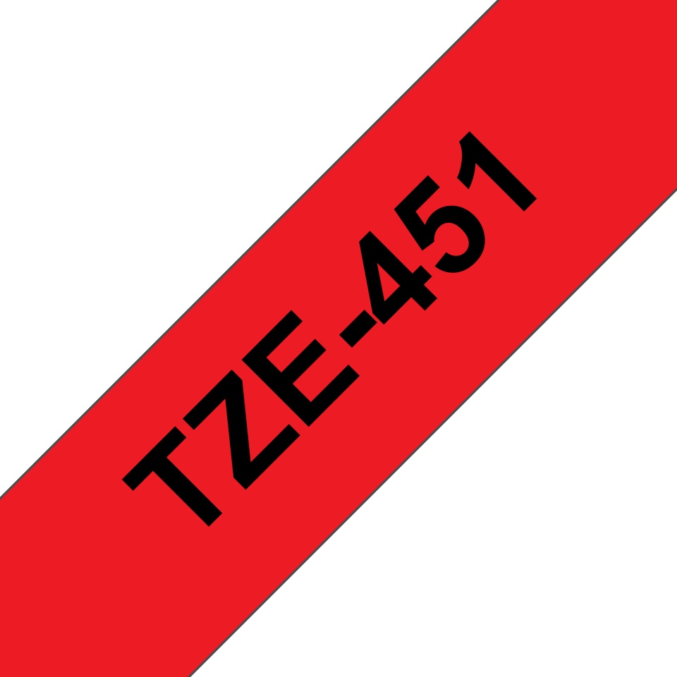 brother-p-touch-tape-tze-451-เทปพิมพ์อักษร-ขนาด-24-มม-ตัวหนังสือดำ-บนพื้นสีแดง-แบบเคลือบพลาสติก-ของแท้