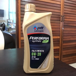 PTT PERFORMA SYNTHETIC ECOCAR SAE 0W20 น้ำมันเครื่องสังเคราะห์ 100% สำหรับเครื่องยนต์เบนซิน ขนาด 1 ลิตร