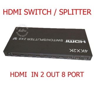 ภาพหน้าปกสินค้าHDMI 2 In 8 Out 4K x 2K 3D 1080p HDMI Splitter 2x8 HD HDMI Switch ที่เกี่ยวข้อง