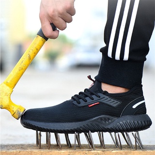 เช็ครีวิวสินค้ารองเท้าป้องกันของผู้ชาย รองเท้าหัวเหล็ก สะดวกสบายและระบายอากาศได้ดี