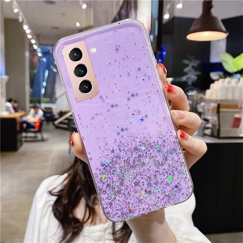 ready-stock-เคสโทรศัพท์-samsung-galaxy-s21-fe-5g-new-soft-case-glitter-transparent-simple-starry-sky-cover-เคส-s21fe