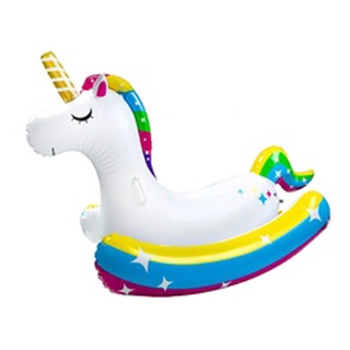 แพเป่าลมรูปยูนิคอร์นสำหรับเด็ก พร้อมสปริงเกอร์พ่นน้ำได้ Inflatable Unicorn Pool Float for Kids with Sprinklers