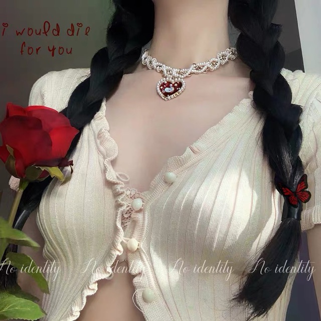 sale-สร้อยคอไข่มุกหัวใจ-heart-pearl-necklace-พร้อมส่ง