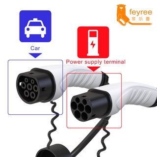 Feyree EV Charger สาย Type2 หญิงรถชายปลั๊ก IEC62196-2 อะแดปเตอร์ 32A สถานีชาร์จ 8KW สำหรับไฟฟ้ารถ