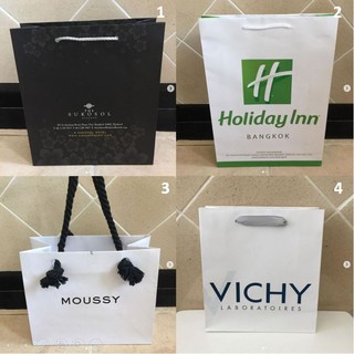 ถุงกระดาษ แบรนด์ Sukosol , Holiday Inn , MOUSSY , วิชชี่ VI CHY ถุงโรงแรม ของแท้ สวยหรูมาก เรียบๆ สายแข็งแรง