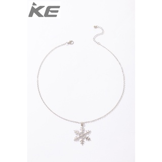 Simple Jewelry Christmas Snowflake Single Necklace Geometric Irregular Silver Necklace for gi