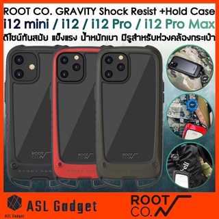 ROOT CO. GRAVITY Shock Resist + Hold Case สำหรับ i12 mini / 12 / 12Pro / 12 Pro Max มีรูสำหรับห่วงคล้องกระเป๋า