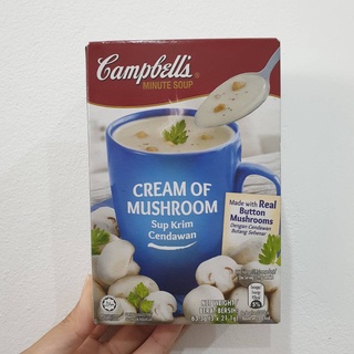 สินค้า 🔥*พร้อมส่ง*🔥 แคมเบลล์ ซุปครีมเห็ดกึ่งสำเร็จรูป 21.1กรัม x 3 ซอง Campbell\'s Instant Mushroom Cream Soup 21.1 grams x 3 sa