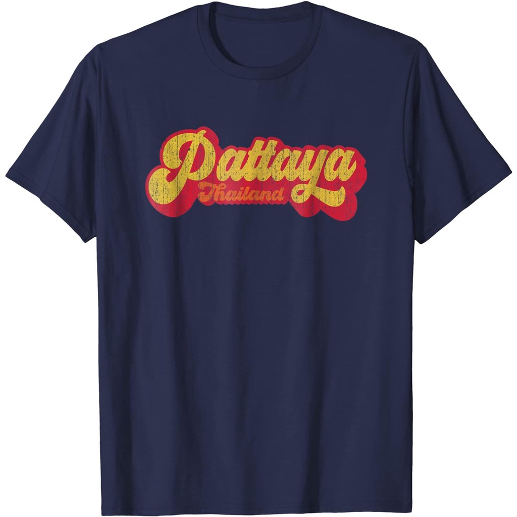 เสื้อยืดสีขาวประเทศไทยเสื้อยืดกีฬา-pattaya-thai-beach-resort-retro-thailand-t-shirt-thailand-round-neck-t-shirts-4xl