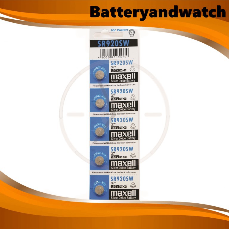 ถ่านกระดุม ถ่านนาฬิกา แพ็ค 5 เม็ด Maxell SR920SW Silver Oxide Battery1 ...