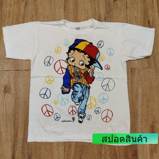 BETTY BOOP PEACE เสื้อลายการ์ตูน เสื้อทัวร์ เสื้อวง