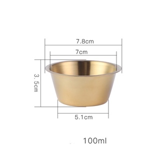 DT23-67 ถ้วยสเเตนเลสสีทอง 304 จุ 100ml.