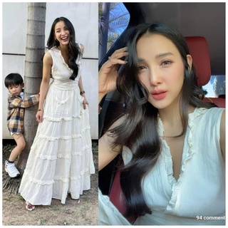 ❌𝗦𝗔𝗟𝗘 พร้อมส่ง❌Vintage เดรสยาวสีขาว เดรสวินเทจ  ชุดไปทะเล ชุดรีวิวรีสอร์ท เดรสโบฮีเมี่ยน Bohemian Dress Boho Dress