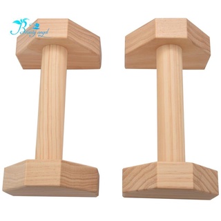 1 Pair Parallettes Gymnastics Calisthenics Handstand Bar Wooden Fitness Exercise Tools Training Gear Push-Ups Double Rod Stand