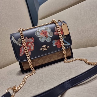 COACH C9230 KLARE CROSSBODY IN SIGNATURE CANVAS WITH FLORAL EMBROIDERY