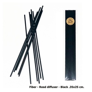 ก้านไฟเบอร์ กระจายกลิ่นน้ำหอมสีดำและสีขาว ช่วยกระจายกลิ่นน้ำหอม 10 ก้าน- Fiber reed sticks diffuser Black/White 10pcs
