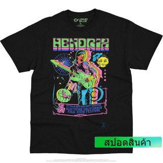 เสื้อยืด ลาย Jimi Hendrix Blacklight เรืองแสง สําหรับกีตาร์