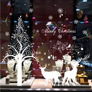 ลดราคา Bigsize Transparent wall sticker สติ๊กเกอร์ติดผนัง Merry Christmas SK2012 (กว้าง210cm.xสูง125cm.)