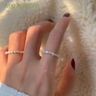 ภาพหน้าปกสินค้าMXFASHIONE Continuous Circle Vintage Natural pearl Thumb Ring Multi Beaded Finger Ring ที่เกี่ยวข้อง