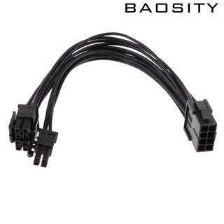 ( Baosity ) Cpu 8 - Pin To 8 + 4 Pin สายไฟเชื่อมต่อสายเคเบิ้ล - สีดํา 20 ซม .