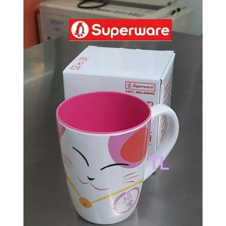 แก้วซุปเปอร์แวร์ 3" ลาย Lucky Cat Pink (แมวโชคดี)