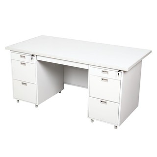 โต๊ะทำงาน โต๊ะทำงานเหล็ก LUCKY WORLD DL-52-33-TG 159.5 ซม. สีเทาทราย เฟอร์นิเจอร์ห้องทำงาน เฟอร์นิเจอร์ ของแต่งบ้าน DESK