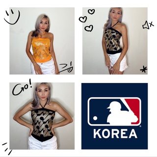 MLB Halter Neck Top MLB logo เสื้อเกาะอก เสื้อคล้องคอ เสื้อเซ็กซี่ เสื้อแฟชั่น  เสื้อMLB ราคาถูก