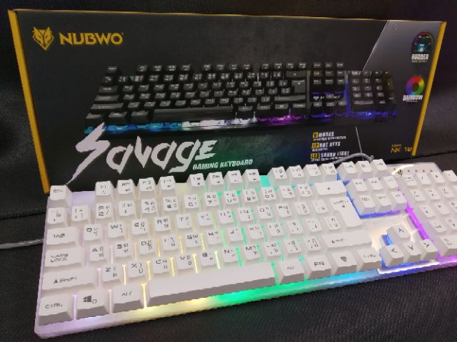 ภาพสินค้าNubwo คีย์บอร์ดเกมมิ่ง 9 โหมดไฟ Savage Gaming Keyboard NK-18 สินค้า รับประกัน 1 ปี  แถมแผ่นรองเม้าส์มูลค่า 39 บาท . จากร้าน thongyut บน Shopee ภาพที่ 6