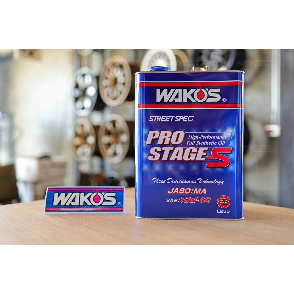 น้ำมันเครื่อง-wakos-pro-stage-s-0w-30-10w-40-1l-และ-4l-แถมฟรีสติ๊กเกอร์แท้