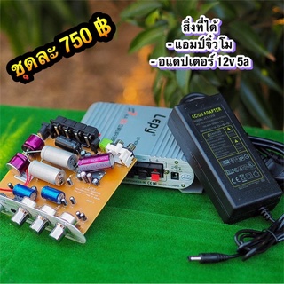 แอมป์จิ๋วโม 2.1 CH แยกซัพอิสระ + อแดปเตอร์แปลงไฟใช้งานงานไฟบ้าน220v