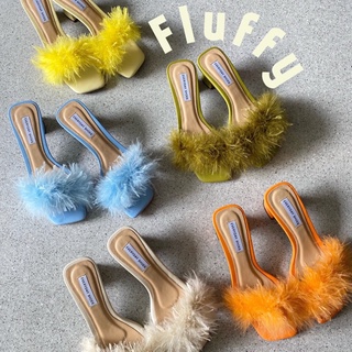 สินค้า ❗️พร้อมส่งค่ะ ❗️Fluffy 🐩 ขนๆ ส้น 2นิ้ว 💖 สีชมพูมาเพิ่มนะคะ 💖 ❗️พร้อมส่งค่ะ ❗️