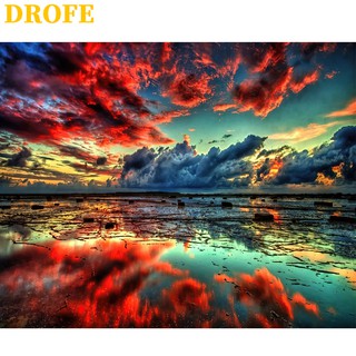 DROFE  ( 40x50 ซม . ) ภาพจิตรกรรมสีน้ํามันบนผ้าใบลายทิวทัศน์ Diy ไม่มีกรอบรูปสําหรับตกแต่งบ้าน
