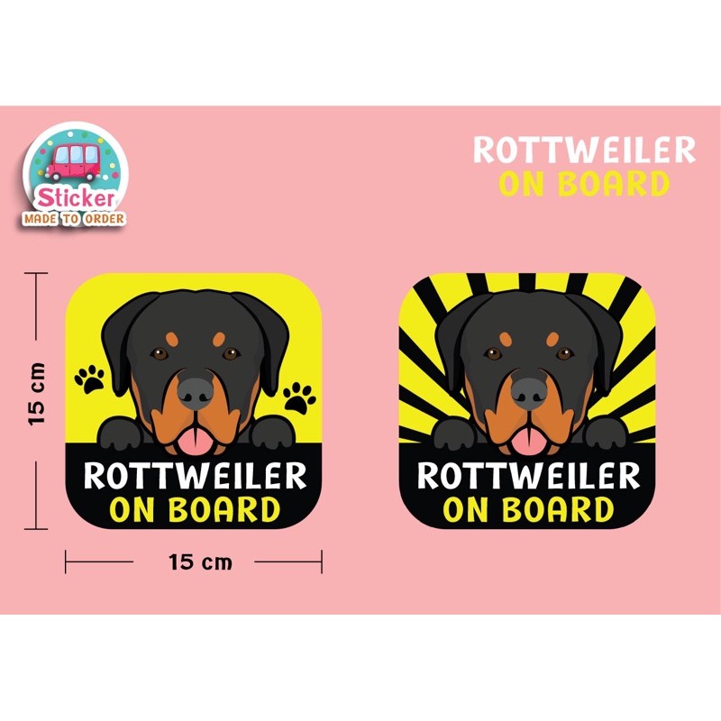 สติ๊กเกอร์ติดรถ-คุณภาพดี-ทนแดดฝน-rottweiler-on-board