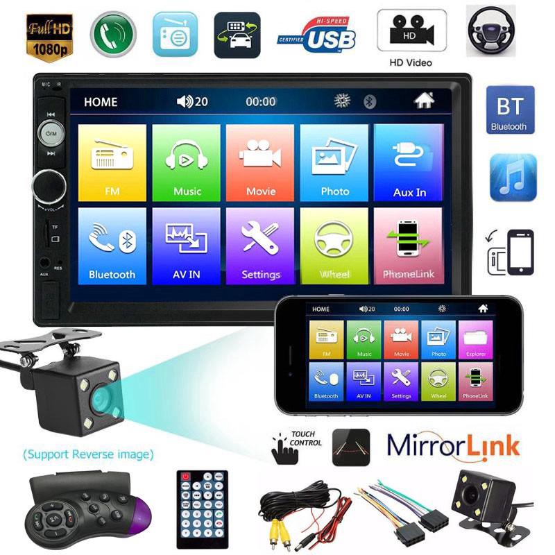 อุปกรณ์เสริม 7010 B 3rd 7   Double 2 Din Mp 5 Fm Android / Ios Mirrorlink