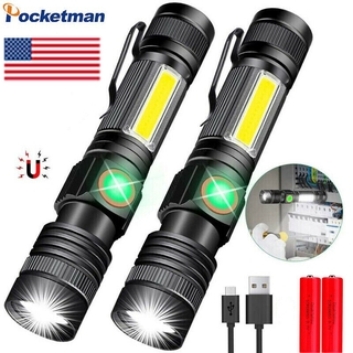 ภาพหน้าปกสินค้า65000LM LED Flashlight T6+COB USB Rechargeable Penlight Zoom Torch With Magnet ที่เกี่ยวข้อง