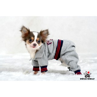 Pet cloths -Doggydolly  เสื้อผ้าแฟชั่น สัตว์เลี้ยง หมาแมว ชุดกางเกง สี่ขา Fitness กันหนาว ใส่นอน Winter ไซส์1-9โล DRF003