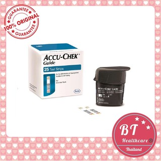 **หมดอายุ06/21 Accu-Chek Guide Testing Blood Strips 25 ชิ้น แผ่นตรวจวัดน้ำตาลในเลือด