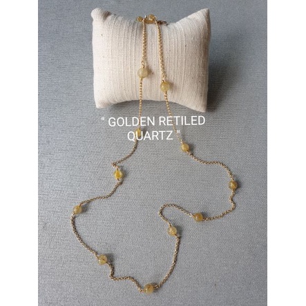 สายคล้องแมส-หินนำโชค-golden-retiled-quartz-ไหมทอง