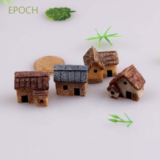 EPOCH Micro Thumbnail House Garden Miniature Stone Houses Landscape 4PCS Village Fairy Huts Decoration Figurines/Multicolor