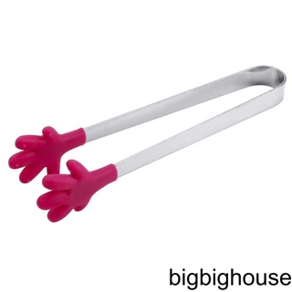 [Biho] Portable Mini Silicone Hand Shape Muffins Pancakes Cookies Chocolate Tongs Serving Clips Kitchen Gadgets