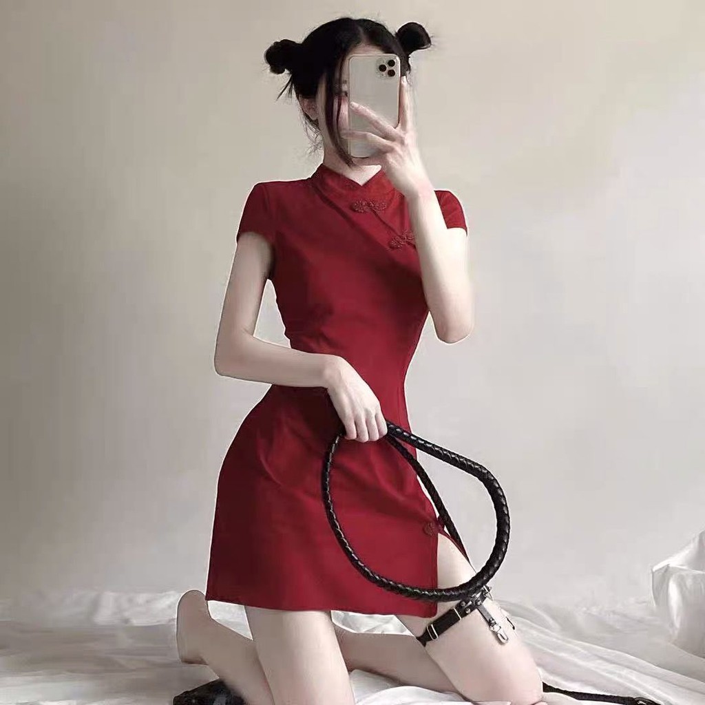 2021ใหม่-หญิงฤดูร้อน-สีดำ-cheongsam-เซ็กซี่-รุ่นปรับปรุง-รุ่นน้อง-สาว-สลิม-ชุด-เล็กๆน้อยๆ-ย่อหน้าสั้นๆ