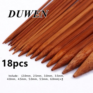 DUWEN 18 ชิ้น/เซ็ต (25 ซม./36 ซม.) ถักเสื้อกันหนาว Stick เข็มไม้ไผ่เสื้อกันหนาวเข็มถักผ้าพันคอหมวกเครื่องมือ