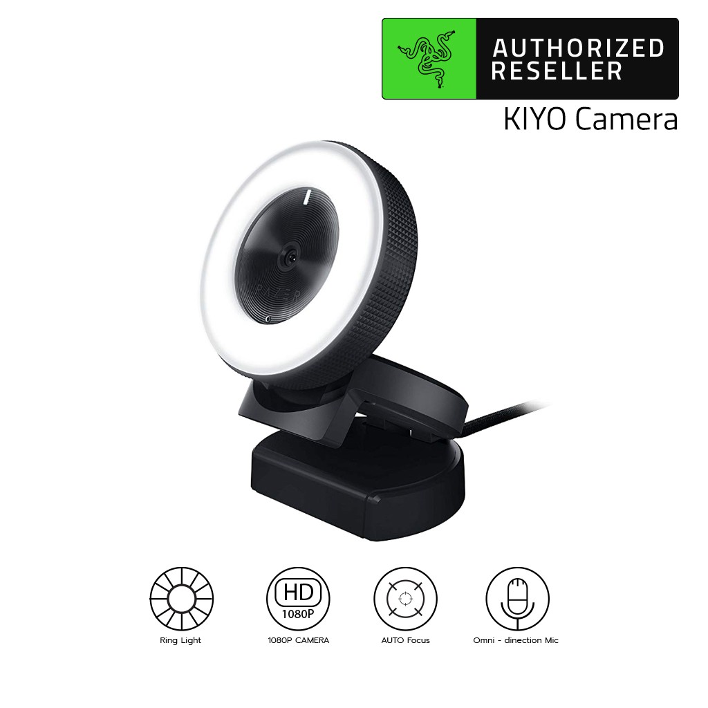 ราคาและรีวิวRazer Kiyo 1080P Desktop Streaming Camera Webcam with Multi-step Ring Light Lamp for Tik Tok Live Streaming (เว็บแคม)