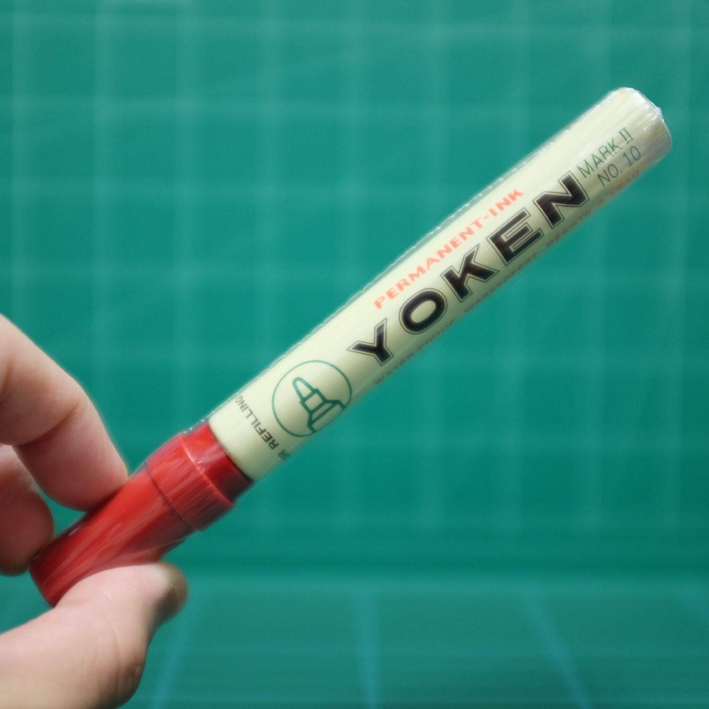ปากกามาร์คเกอร์-โยเคน-yoken-no-10-กันน้ำ-แห้งไว-หมึกสีแดง-1กล่อง-12ด้าม-เหมาะสำหรับ-เขียนผ้า-พลาสติก-และอื่นๆ