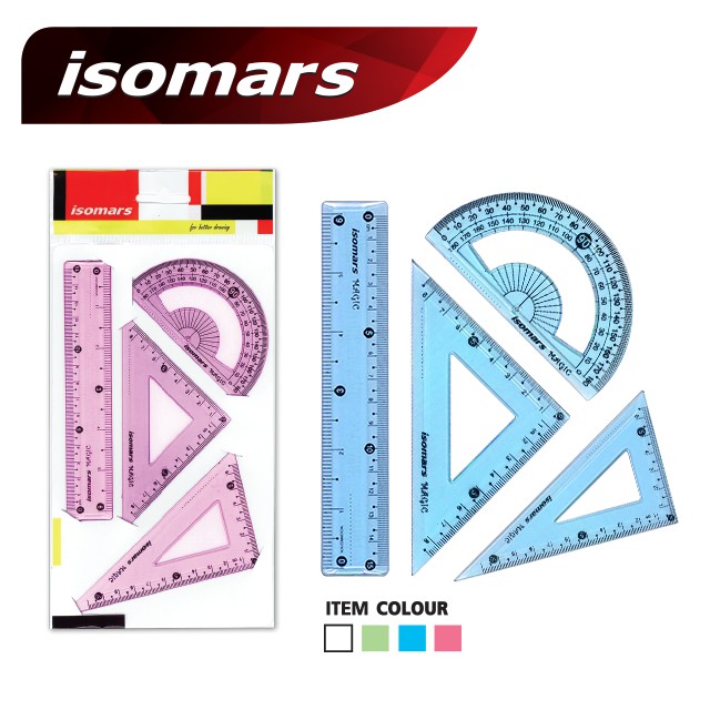 ISOMARS ชุดเรขา 15cm. (RULER SQUARE SET 15CM) | Shopee Thailand