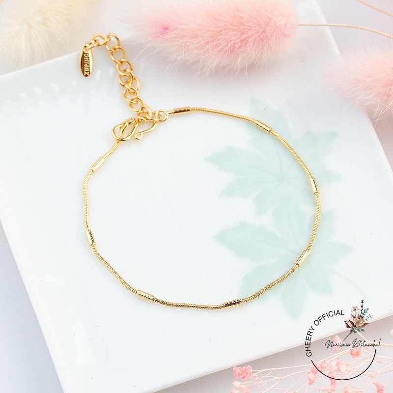 พร้อมส่ง-สร้อยข้อมือทอง24k-สร้อยข้อมืออิตาลี-สร้อยข้อมือเกาหลี-สร้อยสีทอง-สร้อยข้อมือ-xuping-ลายเยอะ-ใส่อาบนำ้ได้