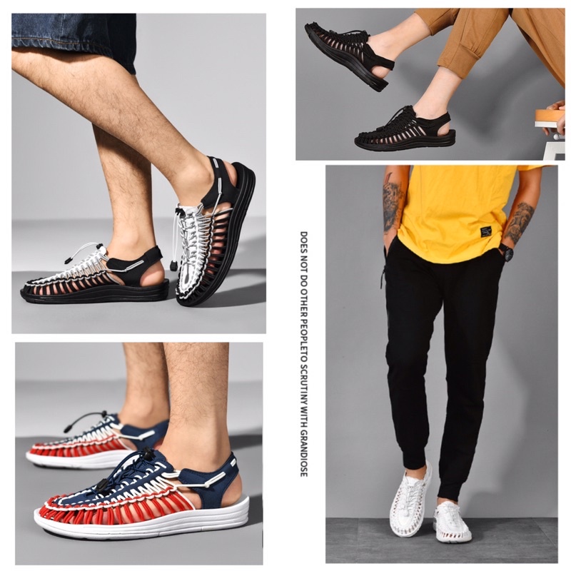 ภาพสินค้าแตะ รัด ส้น สไตล์ Kenen Sandal ชาย หญิง รองเท้าใหญ่ รองเท้าแตะรองเท้าแตะ สีดําและสีขาว สีฟ้าและสีแดง สีผสม จากร้าน sumrong_shop บน Shopee ภาพที่ 2