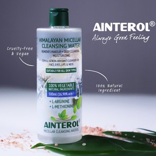 สินค้า BUY1 GET 1 free AINTEROL HIMALAYAN MICELLAR CLEANSING WATER 500 ml.x 2 ขวด